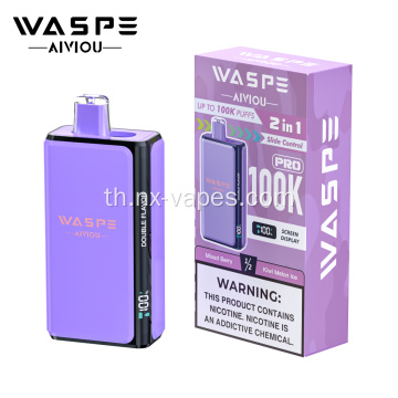 Original Waspe 100k พัฟ 2in1 vape แบบใช้แล้วทิ้ง